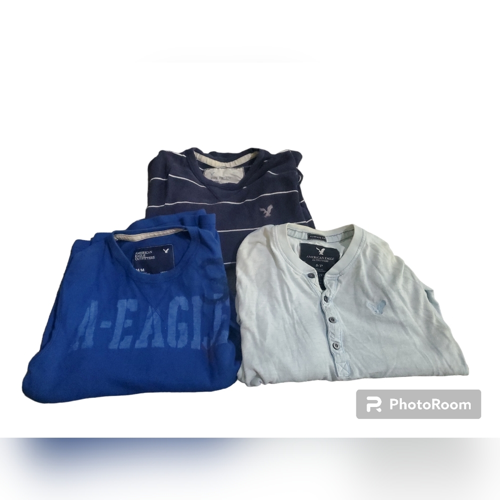 American Eagle Vintage Long Sleeve Shirts Men Lot of 3